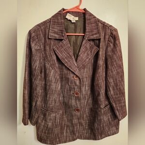 Dressbarn Textured Brown Blazer
